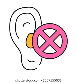 deafness disease line icon vector. deafness disease sign. isolated symbol illustration