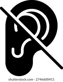 deafness glyph icon illustration vector