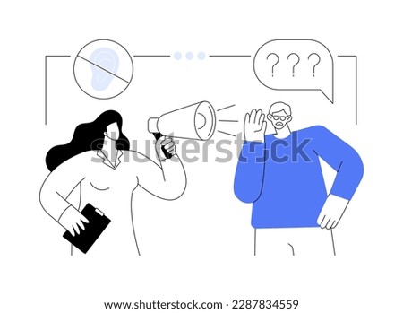 Deafness and hearing loss abstract concept vector illustration. Deafness symptoms, sudden hearing loss cause, congenital ear problem, otolaryngologist visit, assistance product abstract metaphor.