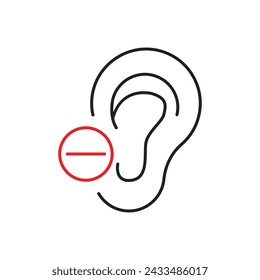 Deafness icon design, isolated on white background, vector illustration