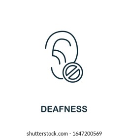 Deafness icon. Simple line element Deafness symbol for templates, web design and infographics