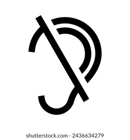 Deafness icon symbol basic simple design