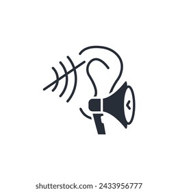 deafness icon. vector.Editable stroke.linear style sign for use web design,logo.Symbol illustration.