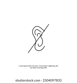 deafness outline icon vector design good for web or mobile app