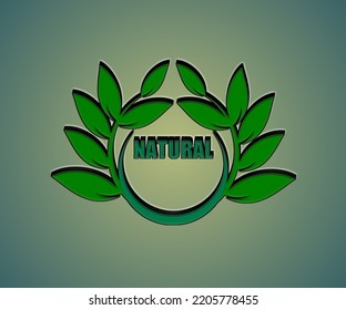 Logo de diseño Natural en estilo vectorial con fondo 