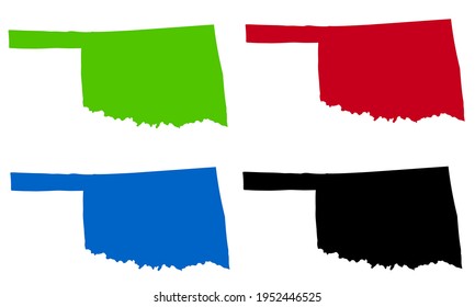 deaign silhouette map of the state of Oklahoma in the United States of America on a white background