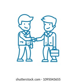 Deal arrangement linear icon concept. Deal arrangement line vector sign, symbol, illustration.