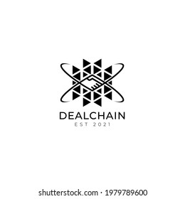 Deal Block chain logo design illustration