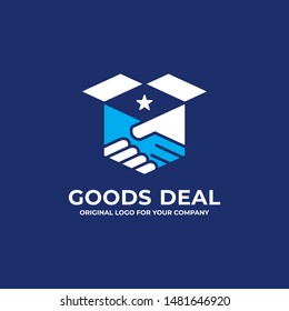 Deal box logo design with star. Can be used as symbols, brand identity, company logo, icons, or others. Delivery/logistic logo inspiration. Color and text can be changed according to your need.