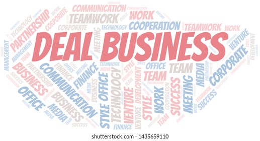 Deal Business word cloud. Collage made with text only.