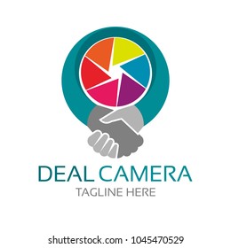 Deal Camera Logo Icon Template Design. Vector Illustration