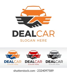 deal car logo design vector, car agent logo