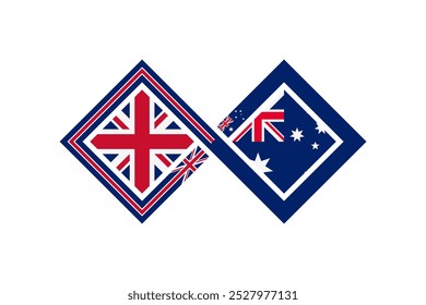 Icono de la traducción del inglés británico y australiano. Ilustración vectorial aislada en el fondo blanco