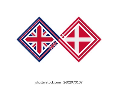 deal concept. english and danish language translation icon. vector illustration isolated on white background