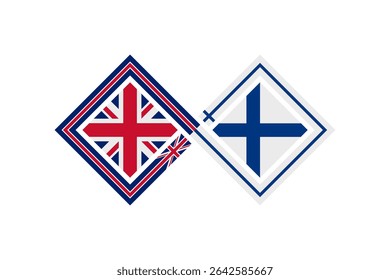 deal concept. english and finnish language translation icon. vector illustration isolated on white background