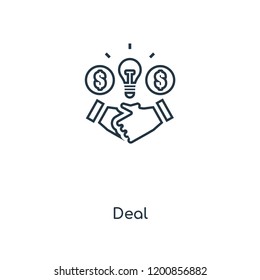 Deal concept line icon. Linear Deal concept outline symbol design. This simple element illustration can be used for web and mobile UI/UX.