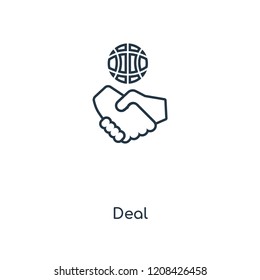 Deal concept line icon. Linear Deal concept outline symbol design. This simple element illustration can be used for web and mobile UI/UX.