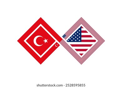 deal concept. turkish and american english language translation icon. vector illustration isolated on white background