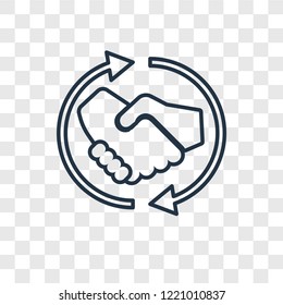 Deal concept vector linear icon isolated on transparent background, Deal concept transparency concept in outline style