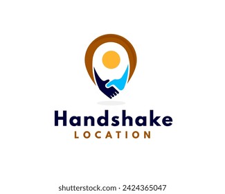 deal contract approval position location logo icon symbol design template illustration inspiration