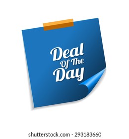 Deal Of The Day Blue Sticky Notes Vector Icon Design