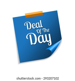 Deal Of The Day Blue Sticky Notes Vector Icon Design