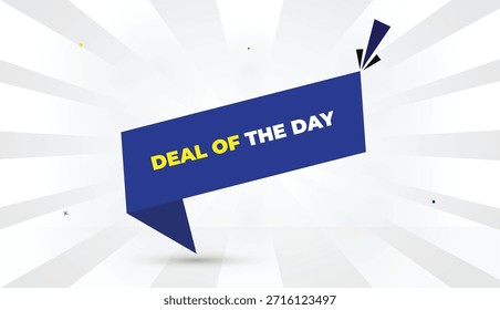 Deal of the Day editável EPS formato web banner vetor arte modelo design azul amarelo negrito fonte branco cinza gradiente abstrato ilustração luz solar fundo de negócios 4K