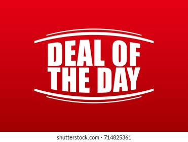 Deal Of The Day On Red Background