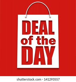 Deal of the day poster with bag,  vector illustration for your design