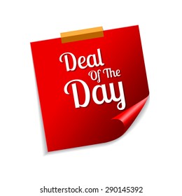 Deal Of The Day Red Sticky Notes Vector Icon Design