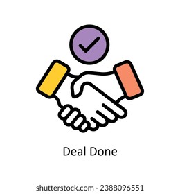 Deal Done vector  Filled outline Design illustration. Symbol on White background EPS 10 File