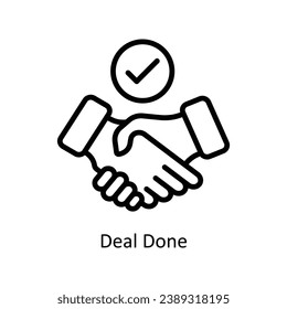 Deal Done vector   outline Design illustration. Symbol on White background EPS 10 File