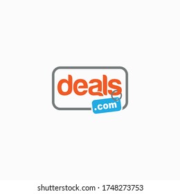 Deal dot com name only logo for web and business