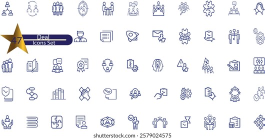 Deal Editable Icons set. Vector illustration in modern thin line style of business related icons