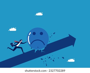 Deal with emotional and psychological problems. Businessman drives negative emotions