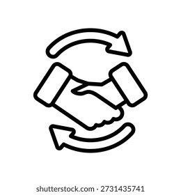 Ícone de troca de negócios, Line Vetor graphics