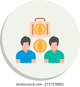 Ícone de Estilo de Círculo Plano da Transação