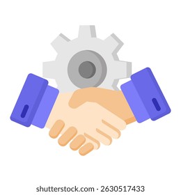 Deal flat color icon. Simple vector icon design in flat color style. Editable vector format