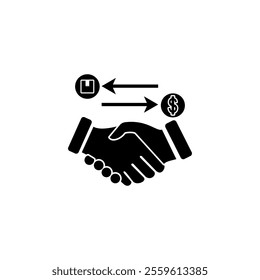 Deal Hand Export import distribution icon vector