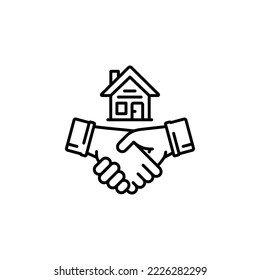 deal hand vector icon. real estate icon outline style. perfect use for logo, presentation, website, and more. simple modern icon design line style