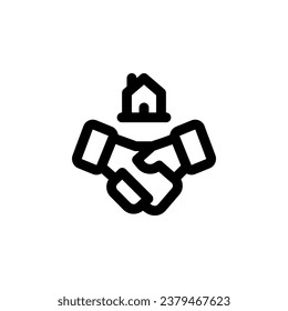 deal hand vector icon. real estate icon outline style. perfect use for logo, presentation, website, and more. simple modern icon design line style