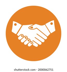 Deal hands icon (welcome, unity, shake) Circle version icon
