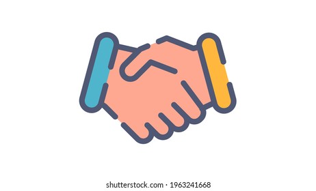 deal handshake agreement single isolated icon with single isolated icon with flat dash or dashed style