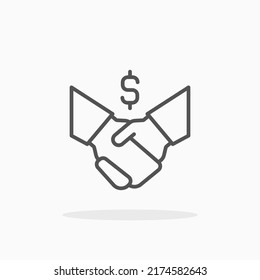 Deal Handshake line icon. Editable stroke and pixel perfect. Can be used for digital product, presentation, print design and more.
