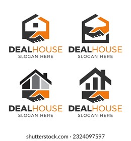 deal house logo design vector icon symbol template collection