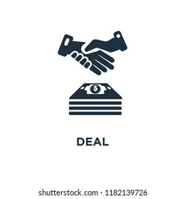 Deal icon. Black filled vector illustration. Deal symbol on white background. Can be used in web and mobile.