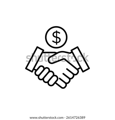 Deal icon black and white vector sign