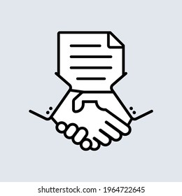 Deal icon. Business agreement. Handshake. Contract. Partnership concept. Vector EPS 10. Isolated on white background.