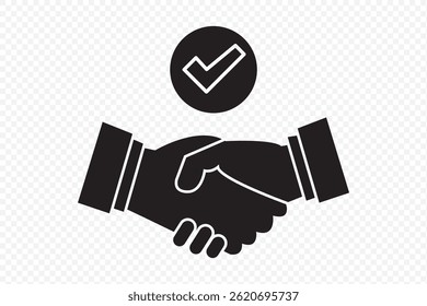 Deal Icon. Handshake Line and Silhouette Icon Set. Business Partnership, Hand Shake Symbol. Professional Agreement. Editable Stroke. Isolated Vector Illustration