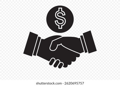 Deal Icon. Handshake Line and Silhouette Icon Set. Business Partnership, Hand Shake Symbol. Professional Agreement. Editable Stroke. Isolated Vector Illustration